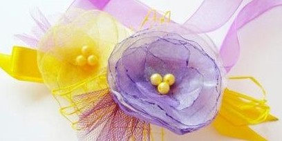 Делаем воздушные цветы из органзы - «Подарки своими руками»